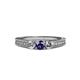 3 - Reveka Iolite and Diamond Three Stone Ring 