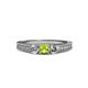 3 - Reveka Peridot and Diamond Three Stone Ring 