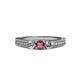 3 - Reveka Rhodolite Garnet and Diamond Three Stone Ring 