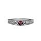 3 - Reveka Ruby and Diamond Three Stone Ring 