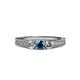 3 - Reveka Blue and White Diamond Three Stone Ring 