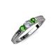 2 - Reveka Diamond and Green Garnet Three Stone Ring 