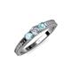 2 - Reveka Diamond and Aquamarine Three Stone Ring 