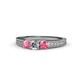1 - Reveka Diamond and Pink Tourmaline Three Stone Ring 