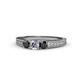 1 - Reveka Black and White Diamond Three Stone Ring 