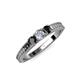 2 - Reveka Black and White Diamond Three Stone Ring 