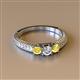 2 - Reveka Diamond and Yellow Sapphire Three Stone Ring 