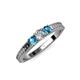 2 - Reveka Diamond and London Blue Topaz Three Stone Ring 
