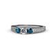 1 - Reveka Blue and White Diamond Three Stone Ring 