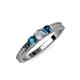 2 - Reveka Blue and White Diamond Three Stone Ring 