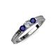 3 - Reveka Diamond and Blue Sapphire Three Stone Ring 