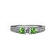 3 - Reveka Diamond and Green Garnet Three Stone Ring 