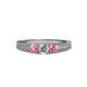 3 - Reveka Diamond and Pink Tourmaline Three Stone Ring 