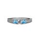 3 - Reveka Diamond and Blue Topaz Three Stone Ring 