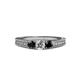 3 - Reveka Black and White Diamond Three Stone Ring 