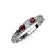3 - Reveka Diamond and Ruby Three Stone Ring 