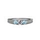3 - Reveka Diamond and Aquamarine Three Stone Ring 