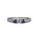 3 - Reveka Diamond and Iolite Three Stone Ring 