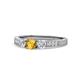 1 - Ayaka Citrine and Diamond Three Stone Engagement Ring 