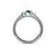 4 - Reveka Emerald and Diamond Three Stone Ring 