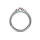 4 - Reveka Pink Sapphire and Diamond Three Stone Ring 
