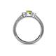 4 - Reveka Peridot and Diamond Three Stone Ring 