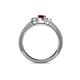 4 - Reveka Ruby and Diamond Three Stone Ring 
