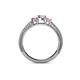 4 - Reveka Diamond and Pink Sapphire Three Stone Ring 