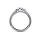 4 - Reveka Diamond and Blue Topaz Three Stone Ring 