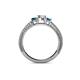 4 - Reveka Blue and White Diamond Three Stone Ring 