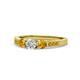 1 - Ayaka Diamond and Citrine Three Stone with Side Citrine Ring 