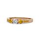1 - Ayaka Diamond and Citrine Three Stone with Side Citrine Ring 