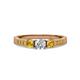 2 - Ayaka Diamond and Citrine Three Stone with Side Citrine Ring 