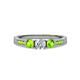 2 - Ayaka Diamond and Peridot Three Stone with Side Peridot Ring 