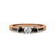 2 - Ayaka Black and White Diamond Three Stone with Side Black Diamond Ring 