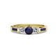 3 - Jamille Blue Sapphire and Diamond Three Stone with Side Blue Sapphire Ring 
