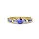 3 - Jamille Tanzanite and Diamond Three Stone with Side Tanzanite Ring 