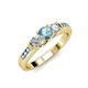 2 - Jamille Aquamarine and Diamond Three Stone with Side Aquamarine Ring 