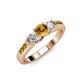 2 - Jamille Citrine and Diamond Three Stone with Side Citrine Ring 