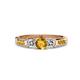 3 - Jamille Citrine and Diamond Three Stone with Side Citrine Ring 