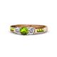 1 - Jamille Peridot and Diamond Three Stone with Side Peridot Ring 