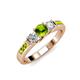 2 - Jamille Peridot and Diamond Three Stone with Side Peridot Ring 