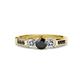 3 - Jamille Black and White Diamond Three Stone with Side Black Diamond Ring 