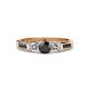 3 - Jamille Black and White Diamond Three Stone with Side Black Diamond Ring 