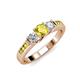 2 - Jamille Yellow Sapphire and Diamond Three Stone with Side Yellow Sapphire Ring 