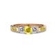 3 - Jamille Yellow Sapphire and Diamond Three Stone with Side Yellow Sapphire Ring 