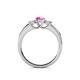5 - Jamille Pink Sapphire and Diamond Three Stone with Side Pink Sapphire Ring 