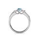 5 - Jamille Blue Topaz and Diamond Three Stone with Side Blue Topaz Ring 