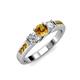 3 - Jamille Citrine and Diamond Three Stone with Side Citrine Ring 