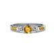 4 - Jamille Citrine and Diamond Three Stone with Side Citrine Ring 